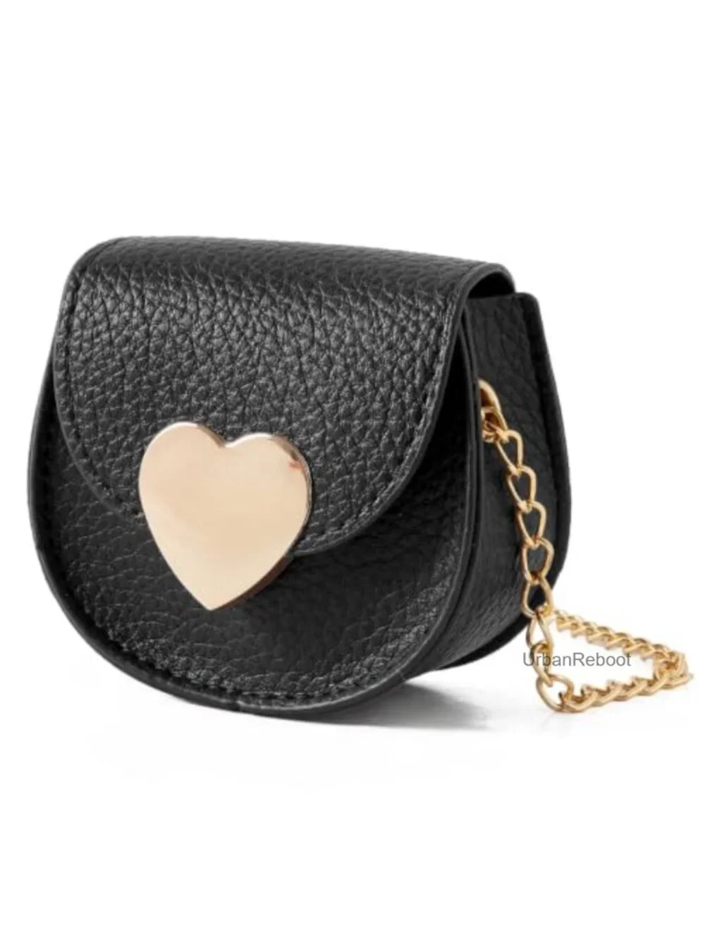Girls Heart Shaped Crossbody Purse Faux Leather Mini Bag Adjustable Strap